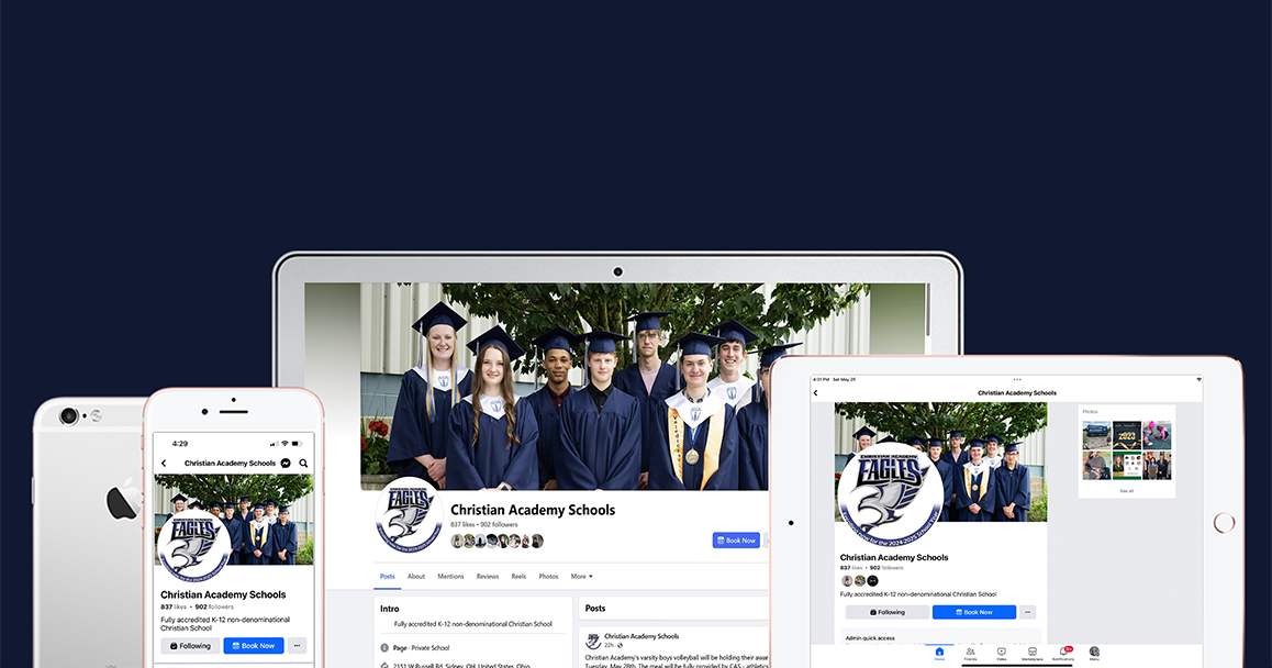 Facebook page in reponsive sizes